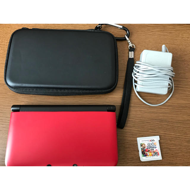 ゲームソフト/ゲーム機本体【美品】3DS LL レッド×ブラック スマブラ・SDカード付き