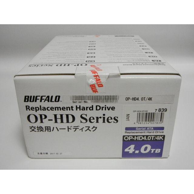 ★未開封品 BUFFALO HDD 4TB OP-HD4.0T/4K S-ATAPC/タブレット