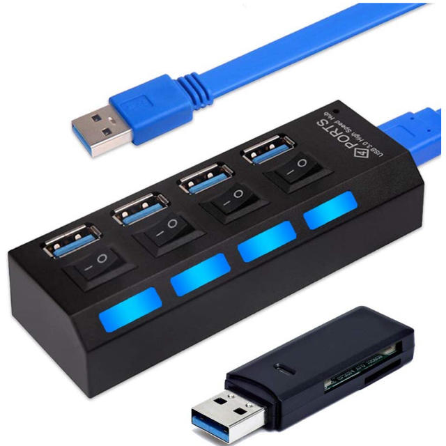 TriSix USB3.0ハブ +SDカードリーダー、4ポートUSB Hub の通販 by こよみ's shop｜ラクマ
