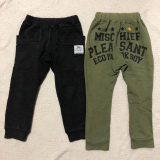 エフオーキッズ(F.O.KIDS)のF.O.KIDS 2本セット サルエルパンツ ビッグポケット 黒 カーキ(パンツ/スパッツ)