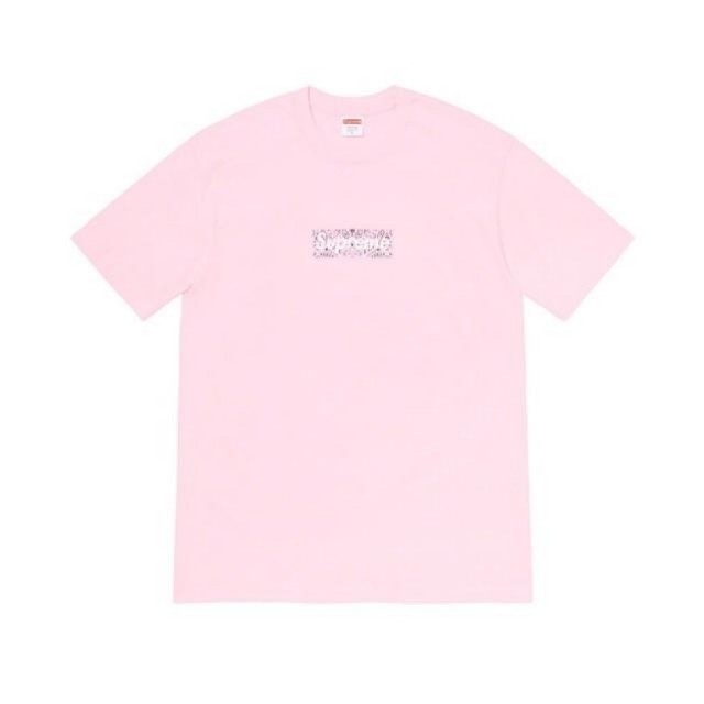 supreme bandana box logo tee Pink LTシャツ/カットソー(半袖/袖なし)
