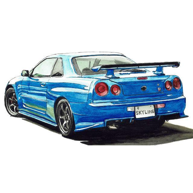 NC-278 GT-R R34/C210限定版画 直筆サイン額装●作家 平右ヱ門 2