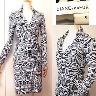 ダイアンフォンファステンバーグ(DIANE von FURSTENBERG)の ♥️1/15迄SALE★DVF★シルクジャージ◎衿付カシュクールワンピ(ひざ丈ワンピース)