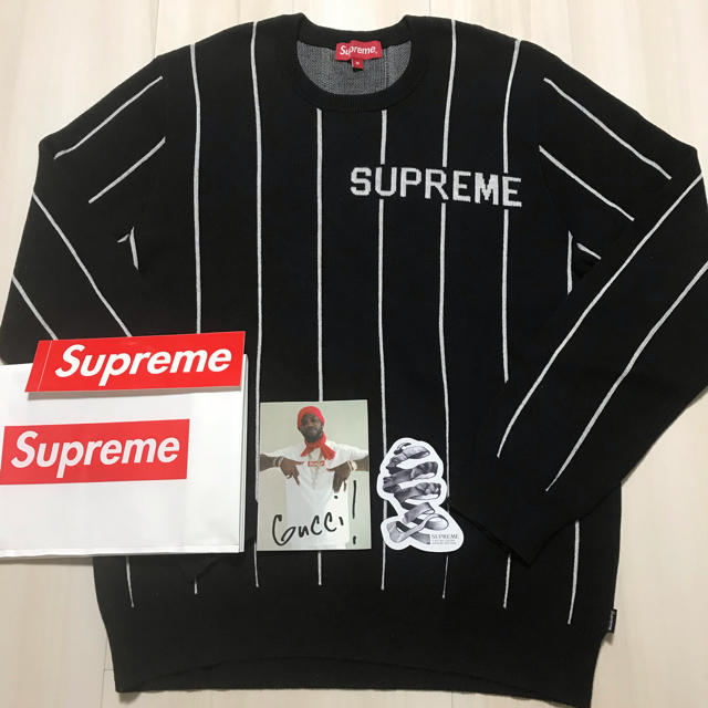 【SUPREME】美品 シュプリームWide Pinstripe Sweater