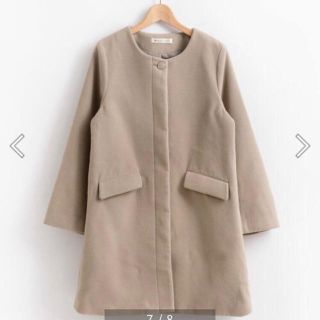 マジェスティックレゴン(MAJESTIC LEGON)の新品 ノーカラーコート ベージュ(ロングコート)