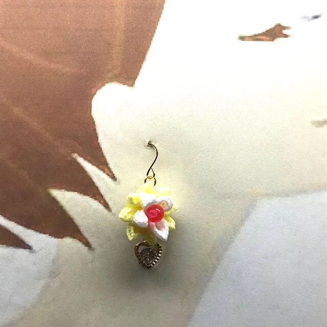 ツマミ細工 ピアス ハンドメイド 1