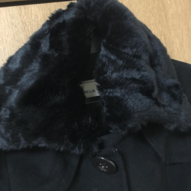 MIIA(ミーア)のMIIAファー付きAラインコート レディースのジャケット/アウター(毛皮/ファーコート)の商品写真