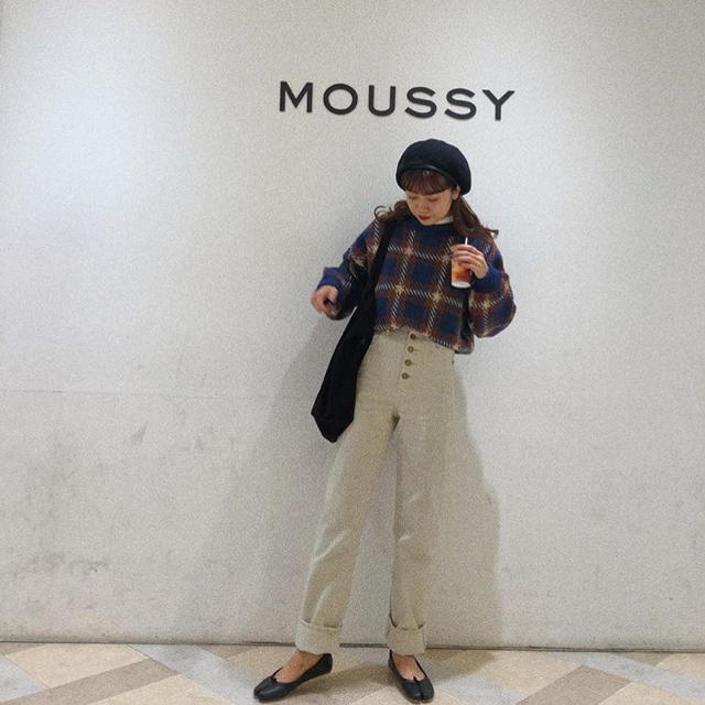 moussy(マウジー)のチェック柄 ニット moussy  レディースのトップス(ニット/セーター)の商品写真