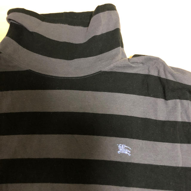 BURBERRY BLACK LABEL(バーバリーブラックレーベル)のバーバリーブラックレーベル ボーダーハイネック 長袖 サイズ3 メンズのトップス(Tシャツ/カットソー(七分/長袖))の商品写真