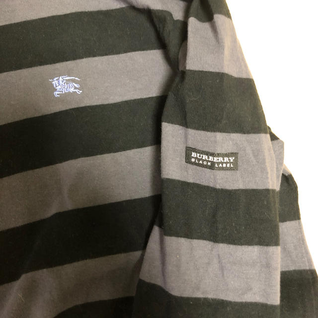 BURBERRY BLACK LABEL(バーバリーブラックレーベル)のバーバリーブラックレーベル ボーダーハイネック 長袖 サイズ3 メンズのトップス(Tシャツ/カットソー(七分/長袖))の商品写真