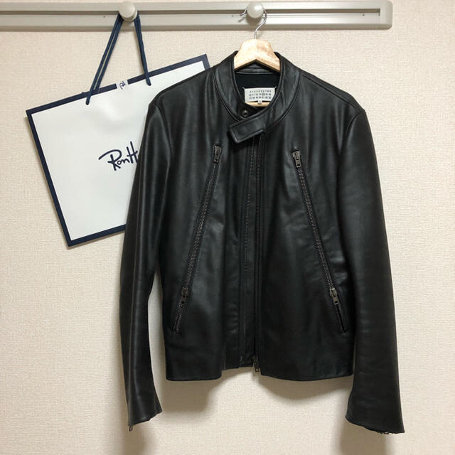 本人期 マルジェラ Margiela 5Zip ライダース 08AW 44 黒