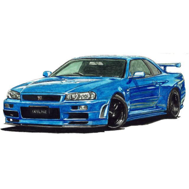 NC-286 GT-R R34/GTB限定版画 直筆サイン額装●作家 平右ヱ門 3