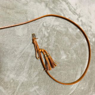 ザラ(ZARA)のZARA レザーフリンジ付き　スタッズベルト　ヌメ革(ベルト)