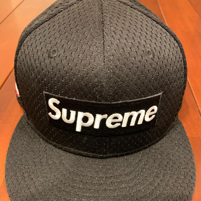 supreme mesh new era ブラック　7 1/2  美品