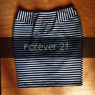 フォーエバートゥエンティーワン(FOREVER 21)のボーダー タイトスカート(ミニスカート)