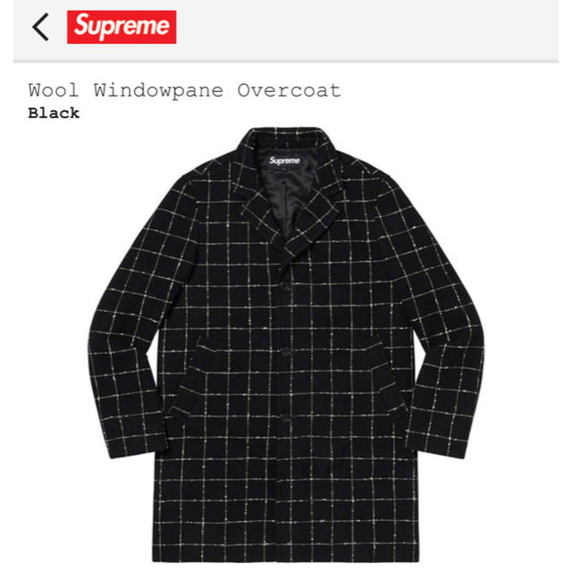 19AW Supreme Wool Windowpane Overcoat | angeloawards.com