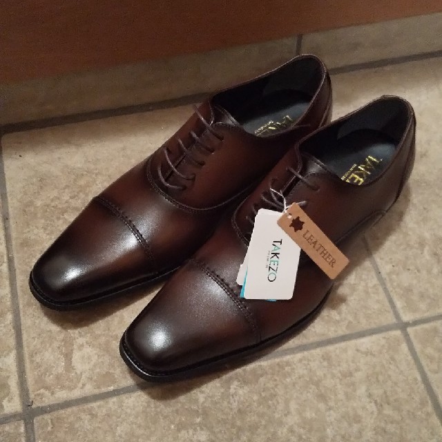 【値下げ】【新品】TAKEZO 紳士革靴  牛本革 25.5cm 3E 茶色