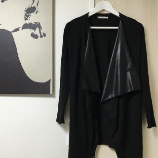 ザラ(ZARA)の美品ZARA ロングカーディガン レザー(カーディガン)