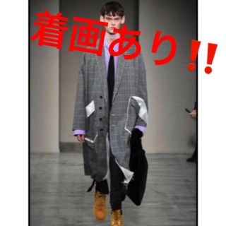 ジョンローレンスサリバン(JOHN LAWRENCE SULLIVAN)の着画あり‼️【sulvam】18aw グレンチェックオーバーサイズコート(ステンカラーコート)