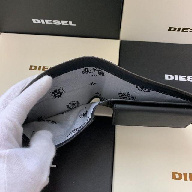 DIESEL(ディーゼル)の【箱付き】 DIESEL ディーゼル 二つ折り 財布 レザー 本革 黒 メンズのファッション小物(折り財布)の商品写真