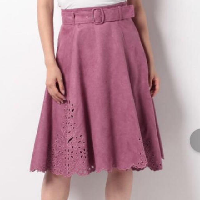 Rirandture(リランドチュール)のリランドチュール♡スエード刺繍フレアスカート レディースのスカート(ひざ丈スカート)の商品写真