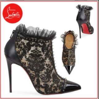 クリスチャンルブタン(Christian Louboutin)のChristian Louboutin  Pigalleスタッズ付レース　ブーツ(ブーツ)