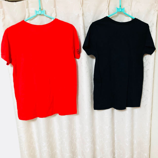 Tommy heavenly6 ロゴTシャツ レッド ブラック XSサイズ レディースのトップス(Tシャツ(半袖/袖なし))の商品写真