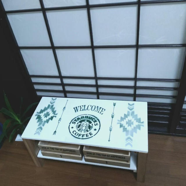 【新品】ホワイトシンプルカフェ風モノトーンアンティークミニテーブル 2