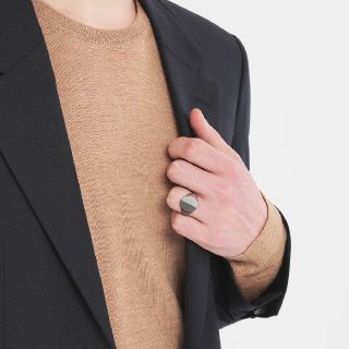 「19aw MAISON MARGIELA ツートーンシルバー シグネットリング
