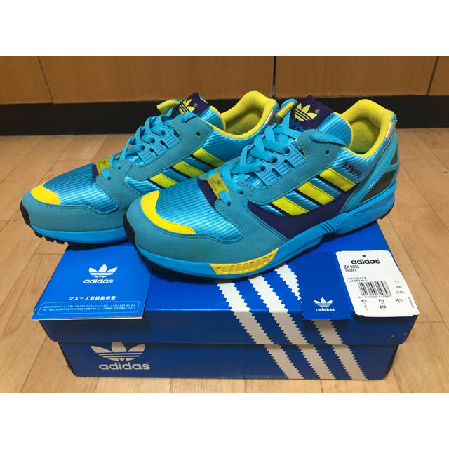 新品☆ 希少レア adidas ZX8000 サックス×イエロー 27cm