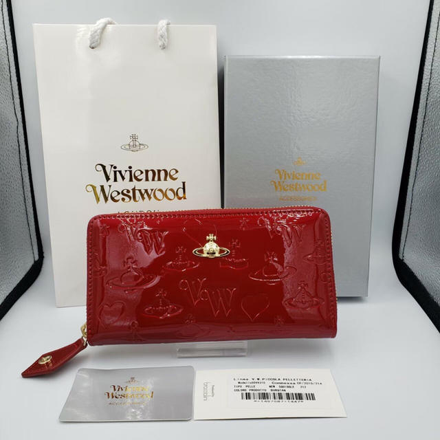 Vivienne Westwood(ヴィヴィアンウエストウッド)の大人気新品　ヴィヴィアンウエストウッド　長財布エナメル レッド レディースのファッション小物(財布)の商品写真