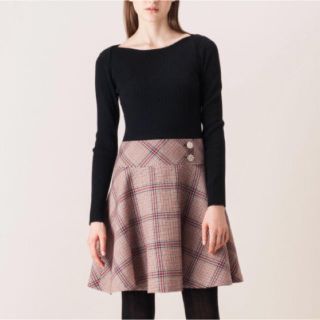 バーバリーブルーレーベル(BURBERRY BLUE LABEL)のクリーニング済！　ブルーレーベルクレストブリッジ　ワンピース　ニットドッキング(ひざ丈ワンピース)