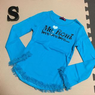 ロニィ(RONI)の新品★訳ありRONI★チュールTシャツ★ブルーS(Tシャツ/カットソー)