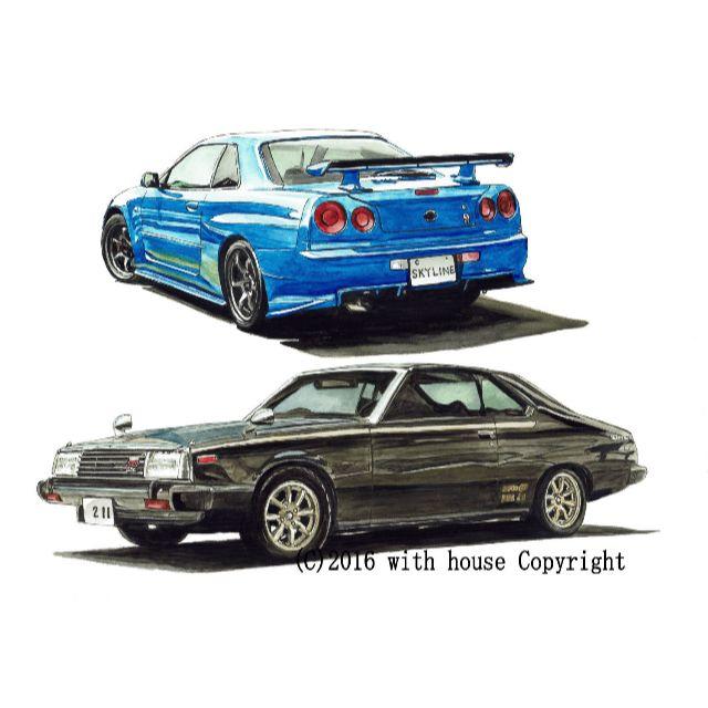 NC-288 GT-R R34/C210限定版画 直筆サイン額装●作家 平右ヱ門 1