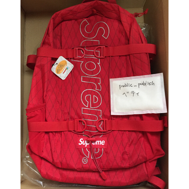 Supreme(シュプリーム)の新品 supreme 18AW backpack  レッド 国内正規品 メンズのバッグ(バッグパック/リュック)の商品写真