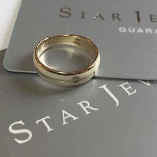 スタージュエリー(STAR JEWELRY)のk10 エナメル ワンポイントダイヤモンド リング 8号(リング(指輪))