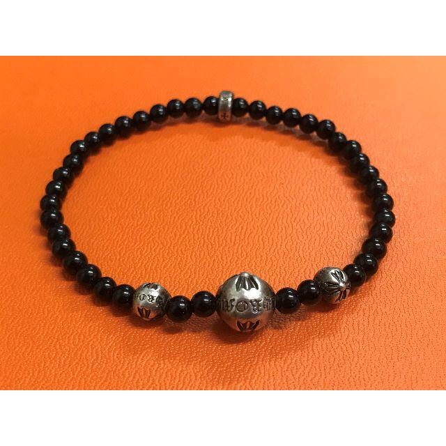 Chrome Hearts(クロムハーツ)のクロムハーツ　オニキス ビーズブレスレット BRACELET BEAD 4MM メンズのアクセサリー(ブレスレット)の商品写真