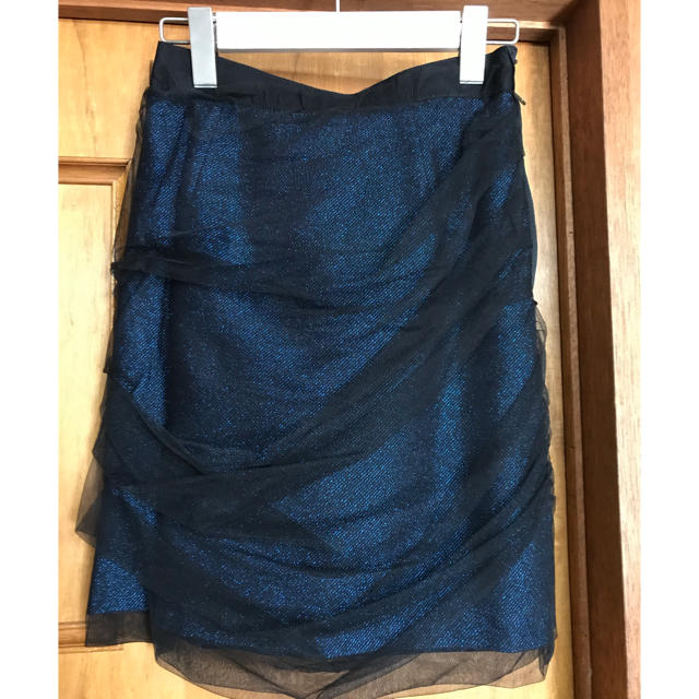新品未使用✨タグ付き✨ ランバンオンブルー 膝丈スカート【38】日本製 青 黒