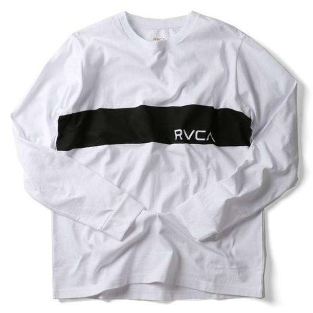 S 白 RVCA/ルーカ BORDER RVCA ボーダー ロンTシャツ-