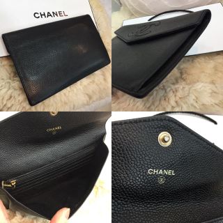 CHANEL - CHANEL フラットポーチ キャビアスキン 長財布セットの通販 ...