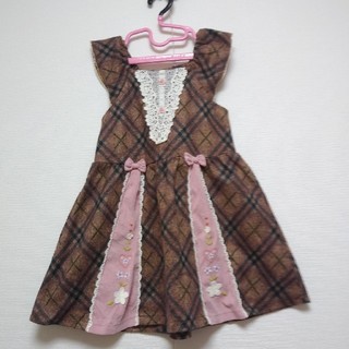 スーリー(Souris)の☆スーリー☆ジャンパースカート　ピンク系　120センチ　美品♪(ワンピース)