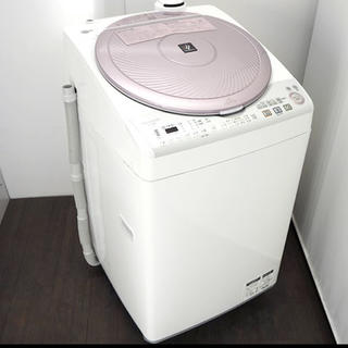 シャープ(SHARP)の美品 SHARP 洗濯乾燥機 ES-TX820 プラズマクラスター 送料無料(洗濯機)