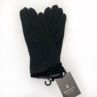 ランバンコレクション(LANVIN COLLECTION)の【新品】LANVIN 手袋　ブラック　リボンが可愛い(^^)お値打ちにどうぞ！(手袋)