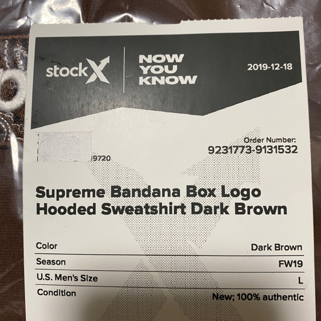 Lサイズ Supreme Bandana Box Logo HoodedDarkBrownSIZE