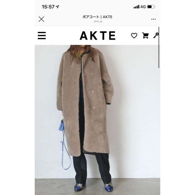 AKTE ボアコート ロング ファー アイボリー HYKE ハイク minnade