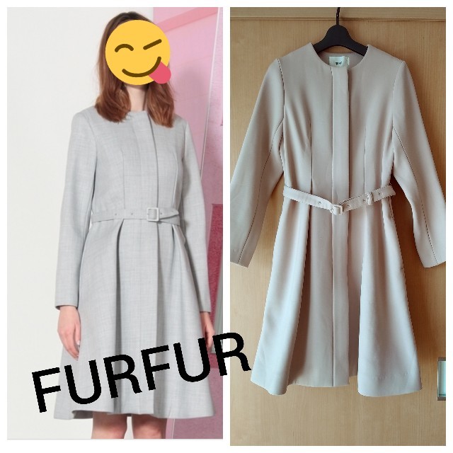 FURFUR★定価￥51840ノーカラーコートロングコート