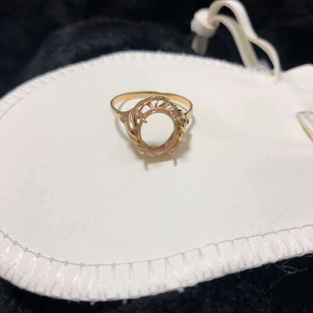 【空枠】18K  YG ゴールド　キャストリング　中古 レディースのアクセサリー(リング(指輪))の商品写真