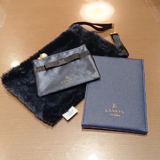 ランバンオンブルー(LANVIN en Bleu)のランバン ファーポーチ 卓上ミラー 小ポーチ セット(ポーチ)