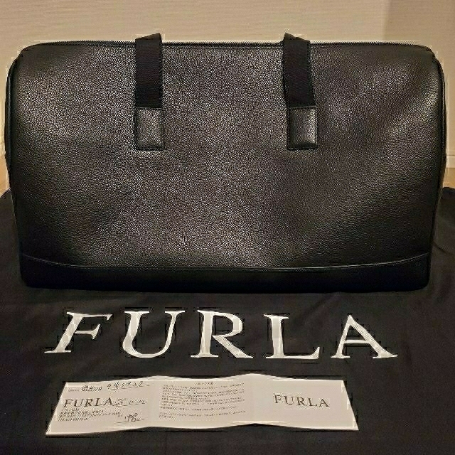 FURLA フルラ　ワンショルダーバック　ブラック　ボストン　レザーシボ革