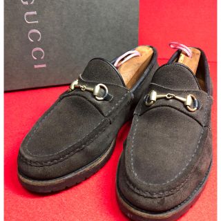 グッチ(Gucci)のGUCCI グッチ スエード　ラバーソール　ローファー　箱付(ローファー/革靴)